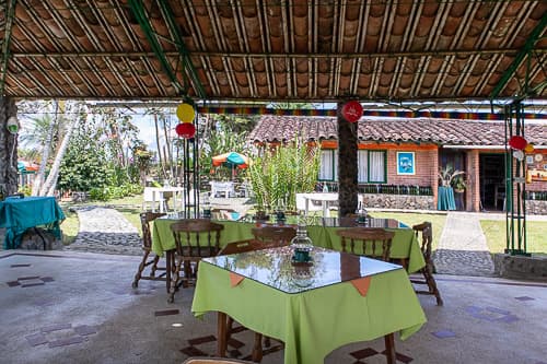 Comedor, Hotel las cabañas de Maqroll, Lago Calima.