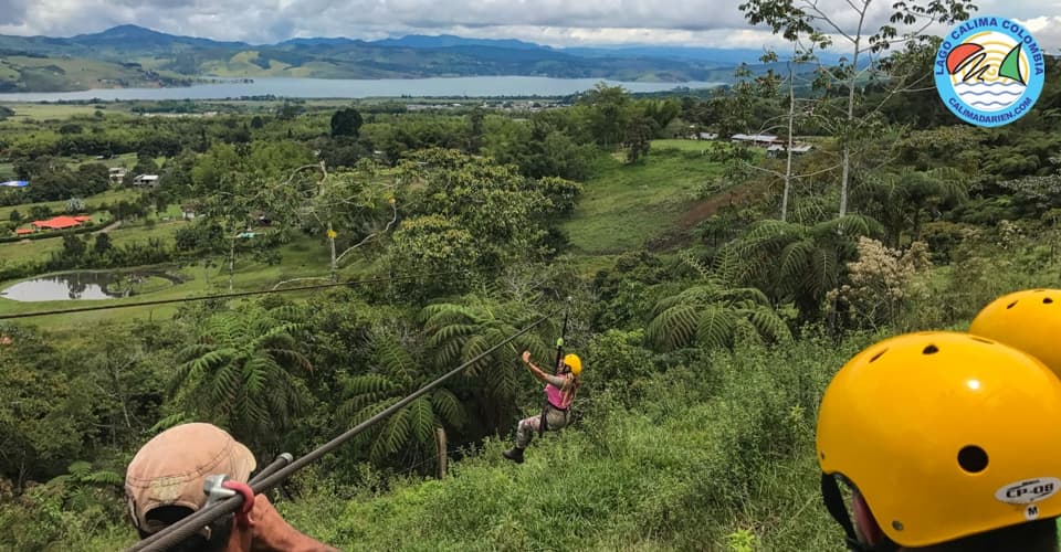 Canopy o tirolesa en el Lago Calima Colombia